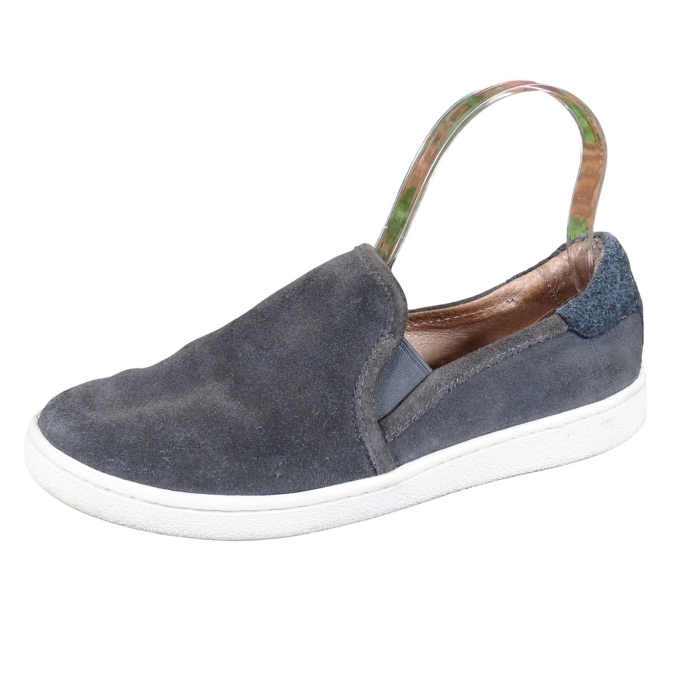 UGG Jass Women Slip On Sneaker Size 7 Casual Walking Shoe Charcoal‎ Grey Suede